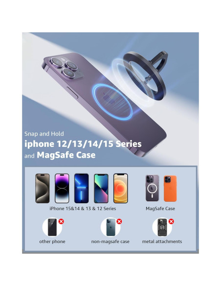 Soporte Magnético Ajustable MagSafe SUPERONE - 2 Pcs Negro