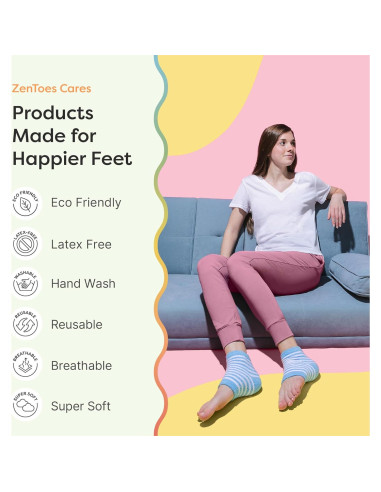 Calcetines Hidratantes ZenToes para Talones Agrietados - Regular
