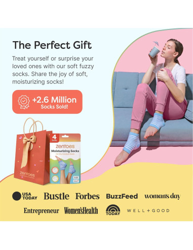 Calcetines Hidratantes ZenToes para Talones Agrietados - Regular