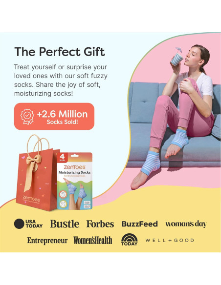Calcetines Hidratantes ZenToes para Talones Agrietados - Regular