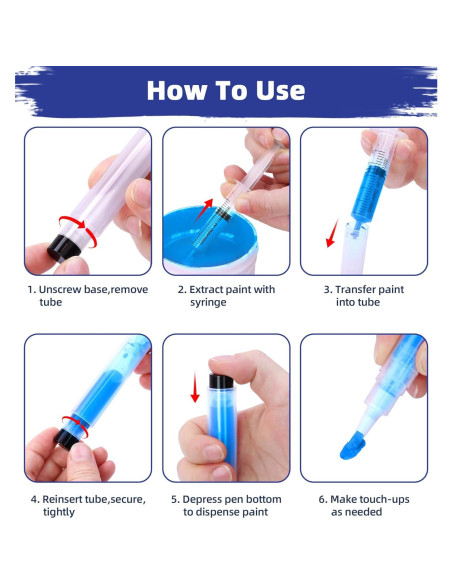 Bolígrafo de Pintura Rellenable YULOFMVE 6 Pcs Reparación
