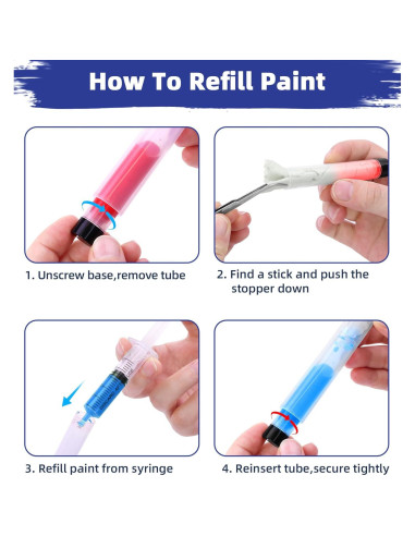 Bolígrafo de Pintura Rellenable YULOFMVE 6 Pcs Reparación