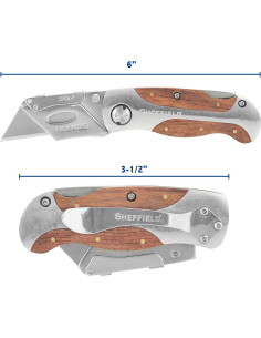 Cuchillo de Utilidad Sheffield 12525 2 Paquete con Cierre 2