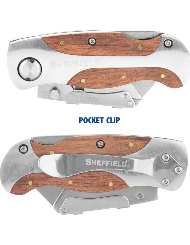 Cuchillo de Utilidad Sheffield 12525 2 Paquete con Cierre