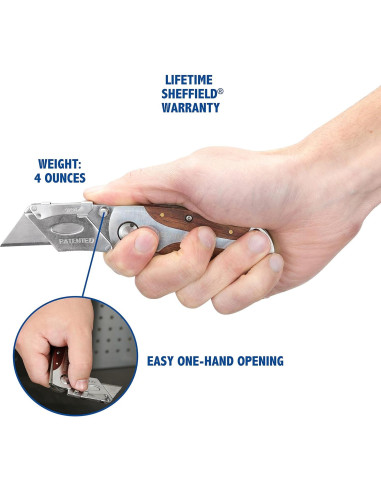 Cuchillo de Utilidad Sheffield 12525 2 Paquete con Cierre