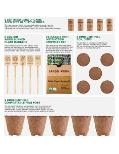 Kit de Jardín de Flores Comestibles Spade To Fork - 23 Piezas 2