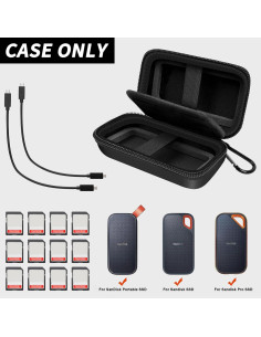 Funda de Almacenamiento para SSD SanDisk 1TB 2TB 4TB - Negra 2