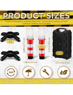 Riakrum Flares LED de Emergencia 2 Pcs Luz Roja Estroboscópica 2