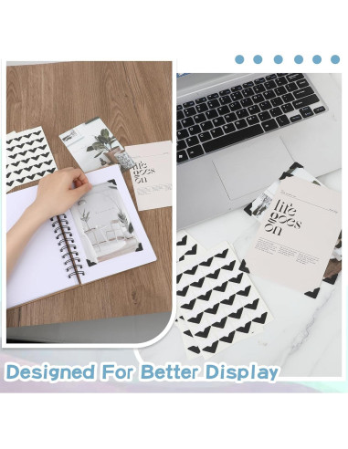 240 Esquinas de Foto Autoadhesivas Abeillo Negras 2x2cm