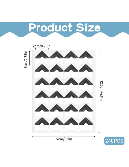 240 Esquinas de Foto Autoadhesivas Abeillo Negras 2x2cm