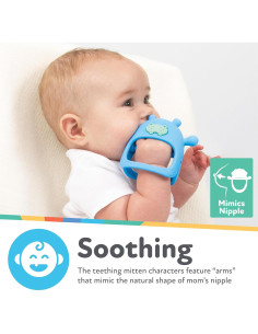 Mitón de Dentición Silicona Nuby Oso Azul 3+ Meses 2