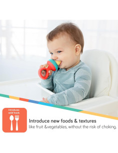 Nuby Nibbler Alimentador de Malla 2pk Coral Aqua 10+ Meses 2