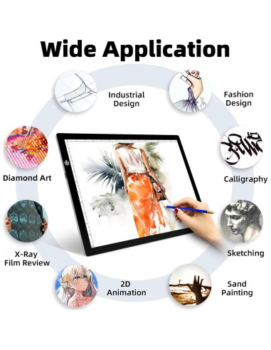 LooEooDoo A3 Luz Pad LED Ajustable para Arte y Esbozo