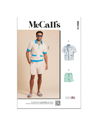Kit de Patrón de Costura McCall's M8414 para Hombre Tallas 44-52
