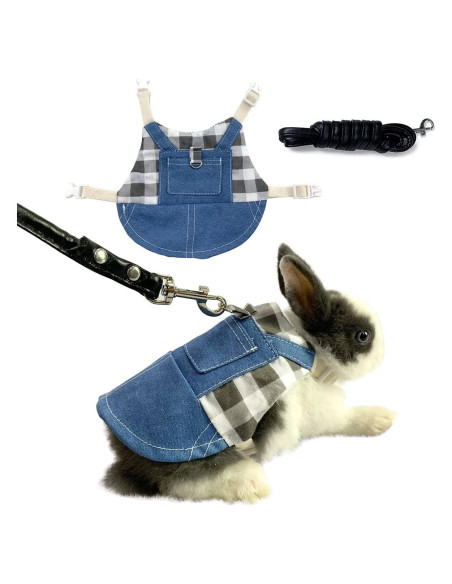 Arnés y Correa para Conejo Vehomy Denim Ajustable S