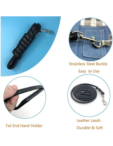 Arnés y Correa para Conejo Vehomy Denim Ajustable S