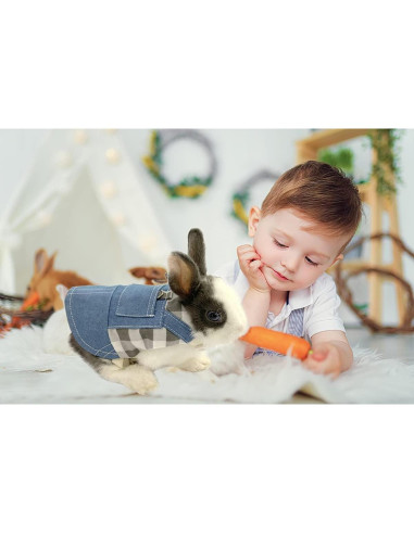 Arnés y Correa para Conejo Vehomy Denim Ajustable S