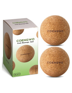 Pelota de Corcho COENGWO para Masaje y Terapia - 6.1 cm