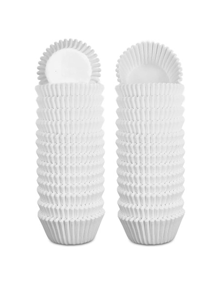Forros de Cupcake Mini Cokiecan 1000 Pcs Blancos 3.18 cm