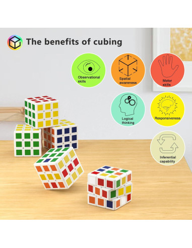 Paquete de 32 Mini Cubos de Rompecabezas TBFUNNY 3x3 para Niños