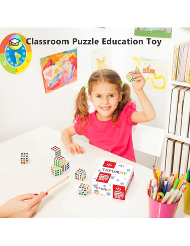 Paquete de 32 Mini Cubos de Rompecabezas TBFUNNY 3x3 para Niños