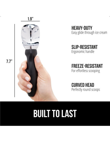 Cucharón de Helado Gorilla Grip Negro Ergonómico 19cm