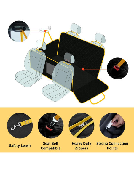 Cubierta de Asiento para Perros LE SURE Negra 132x64 cm Impermeable