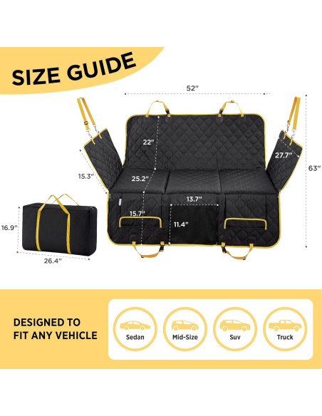Cubierta de Asiento para Perros LE SURE Negra 132x64 cm Impermeable
