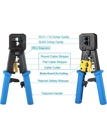 Crimpadora Ethernet LSLANSOON RJ45 Cat6 con 50 Conectores