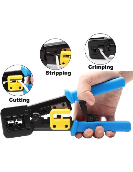 Crimpadora Ethernet LSLANSOON RJ45 Cat6 con 50 Conectores