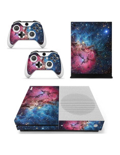 Piel de vinilo para Xbox One Slim FOTTCZ Nebulosa Roja Azul