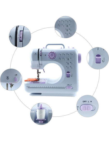 Máquina de Coser Eléctrica Portátil ML241214 12 Puntadas LED