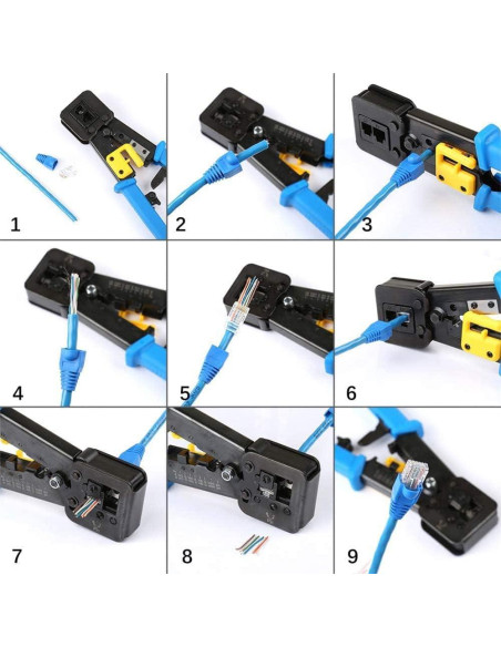 Crimpadora Ethernet LSLANSOON RJ45 Cat6 con 50 Conectores