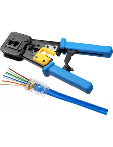 Crimpadora Ethernet LSLANSOON RJ45 Cat6 con 50 Conectores