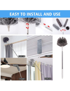 Kit de Plumeros Tiumso 5 en 1 Extensible 254 cm Microfibra 2