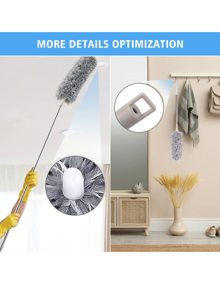 Kit de Plumeros Tiumso 5 en 1 Extensible 254 cm Microfibra