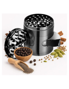 Molino de Especias Manual 7.62 cm Aluminio Gris Metálico
