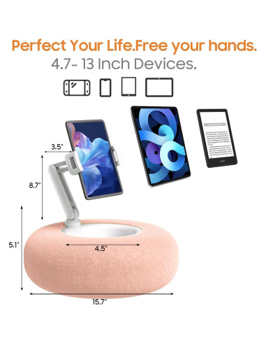 Soporte de Almohada para Kindle y Tablet PlsHugek Rosa