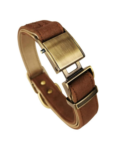 Collar de perro de cuero Chede pequeño 10-12.5 cm marrón