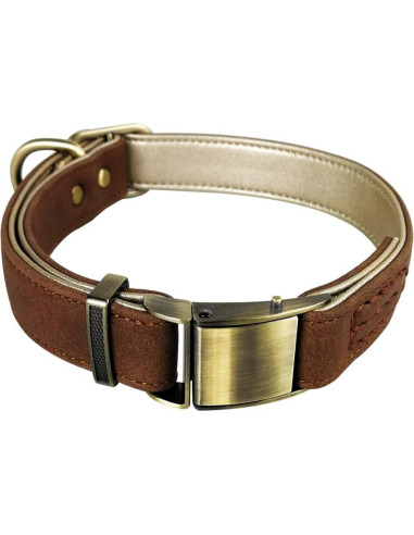 Collar de perro de cuero Chede pequeño 10-12.5 cm marrón