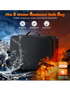 Bolsa de Documentos a Prueba de Fuego Nacial XL Negra 18L 2