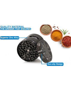 Molino de Especias Manual 7.62 cm Aluminio Gris Metálico 2