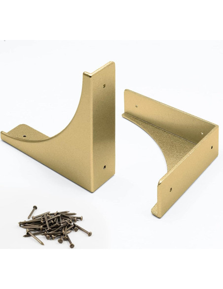 BokWin Protectores de Esquinas de Zinc Dorados 4 Pcs 65mm