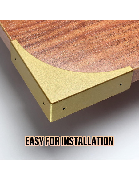 BokWin Protectores de Esquinas de Zinc Dorados 4 Pcs 65mm