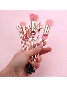 Conjunto de Pinceles de Maquillaje YUBUYU - 8 Piezas Anime Rosa 2