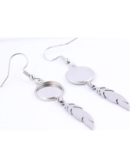 20 Piezas Base de Pendientes Reidgaller Acero Inoxidable 12mm