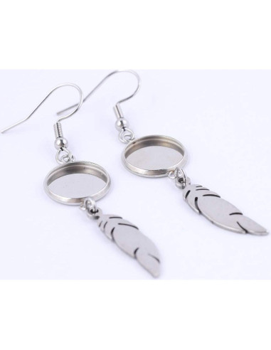 20 Piezas Base de Pendientes Reidgaller Acero Inoxidable 12mm