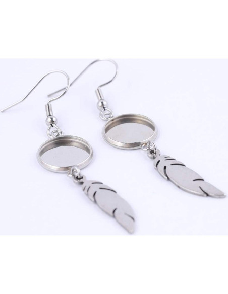 20 Piezas Base de Pendientes Reidgaller Acero Inoxidable 12mm