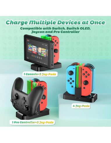 Cargador Rápido FastSnail para Joy-Con y Controlador Pro Switch