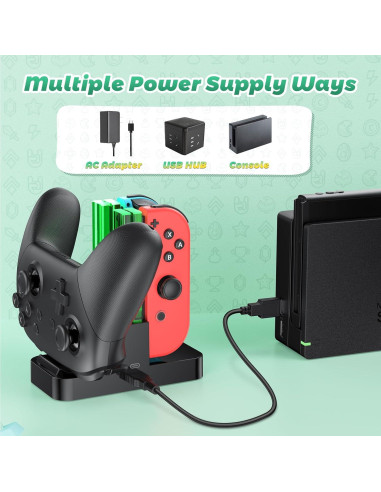 Cargador Rápido FastSnail para Joy-Con y Controlador Pro Switch